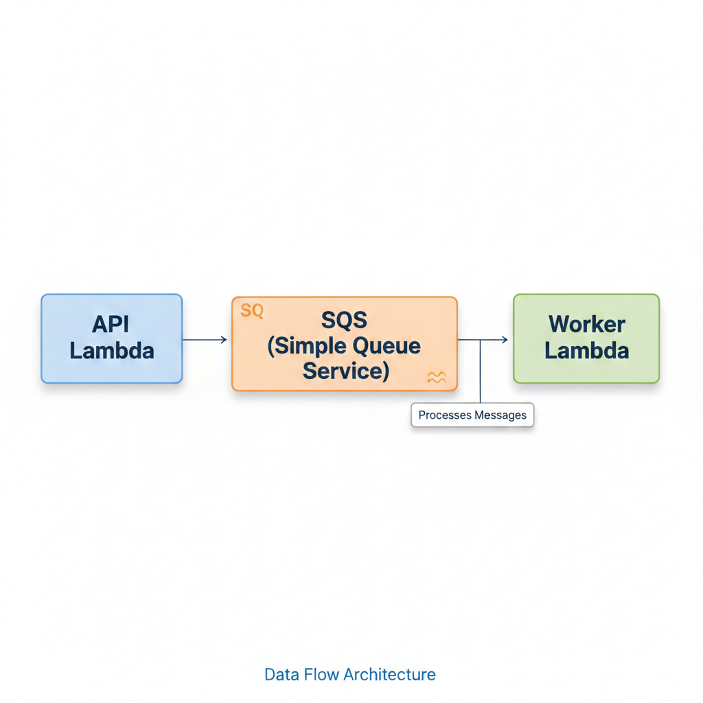 API Lambda → SQS → Worker Lambda